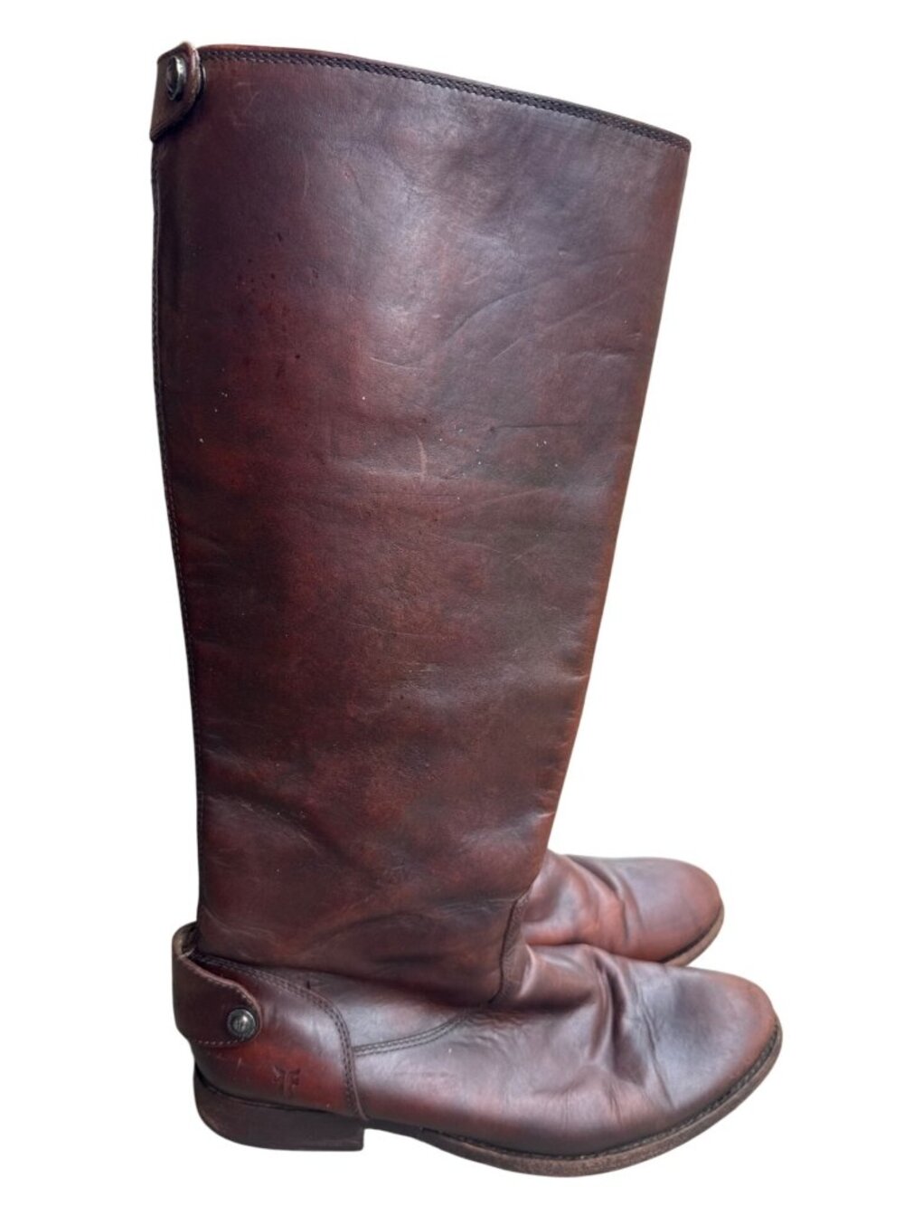 Frye Melissa 76432 Womens 9.5 B Brown Leather Tall Riding Boots Back Zip